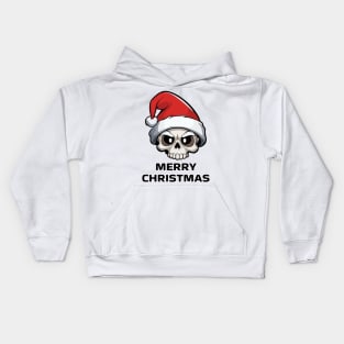 Santa Skull with Christmas Hat | Merry Christmas Kids Hoodie